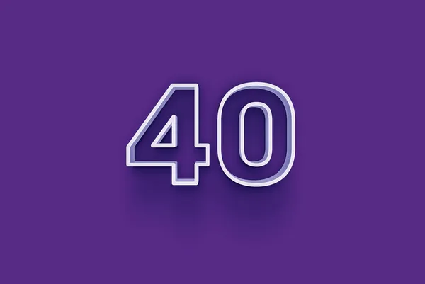 紫色背景上3D 40数字的图解 — 图库照片