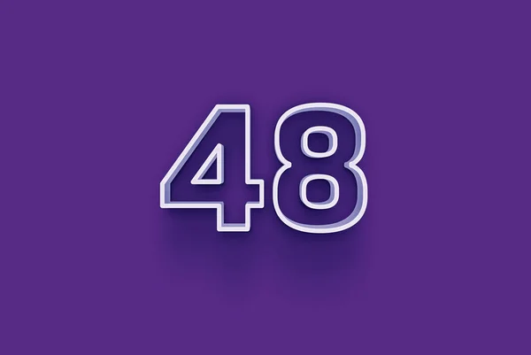 紫色の背景に3D 48番のイラスト — ストック写真