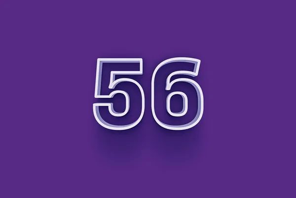 紫色の背景に3D 56番のイラスト — ストック写真