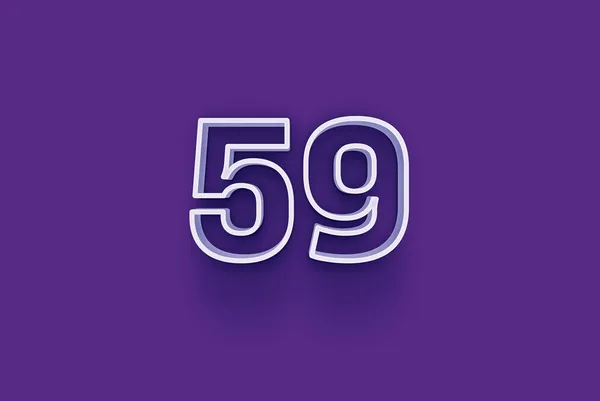紫色背景上3D 59数字的图解 — 图库照片