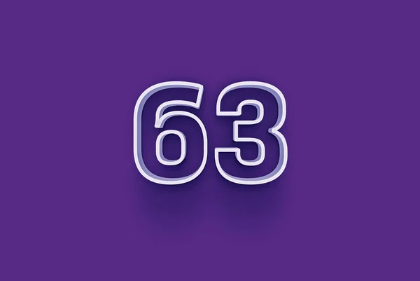 紫色背景上3D 63数字的图解 — 图库照片