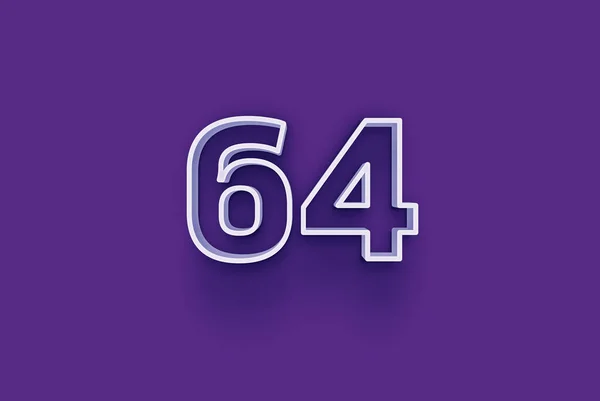 紫色背景上3D 64数字的图解 — 图库照片