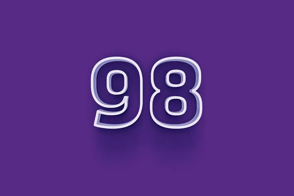 紫色の背景に3D 98番のイラスト — ストック写真