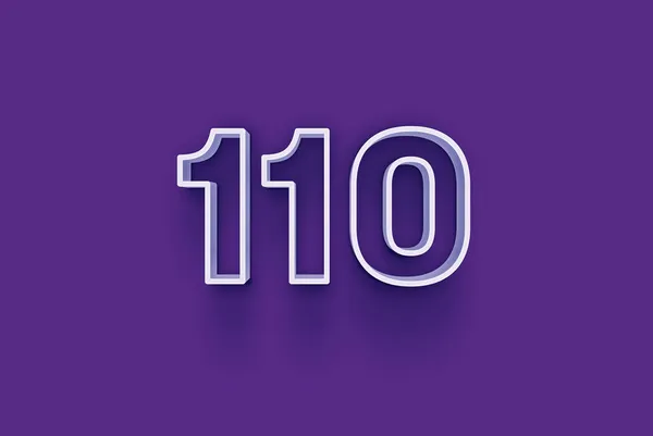 Απεικόνιση Του 110 Αριθμό Μωβ Φόντο — Φωτογραφία Αρχείου