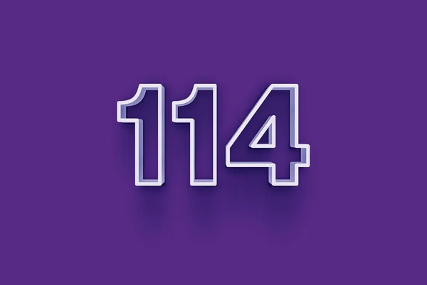 Abbildung Der Zahl 114 Auf Violettem Hintergrund — Stockfoto