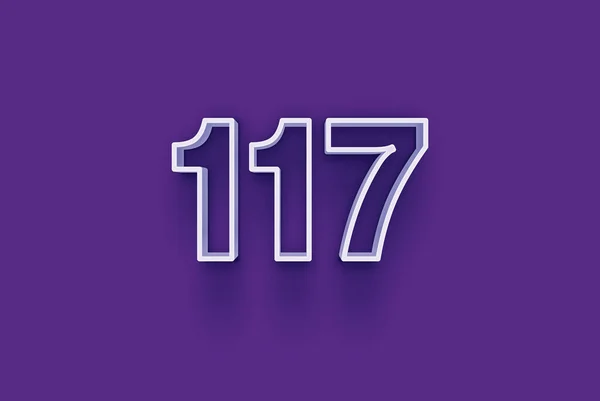 Abbildung Der Zahl 117 Auf Violettem Hintergrund — Stockfoto