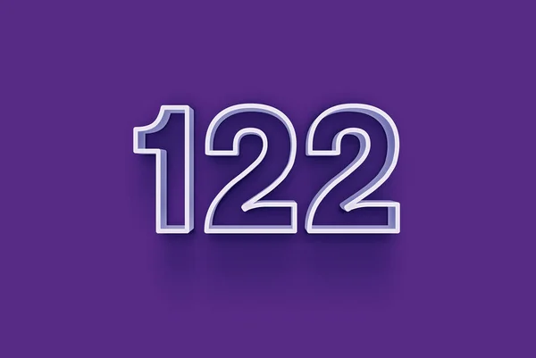 Απεικόνιση Του 122 Αριθμό Μωβ Φόντο — Φωτογραφία Αρχείου