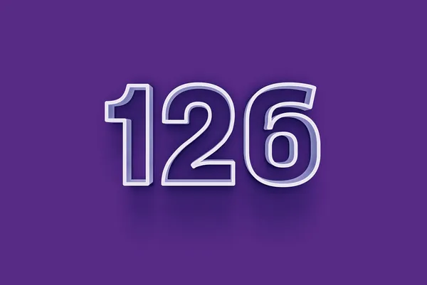 紫色の背景に3D 126番のイラスト — ストック写真