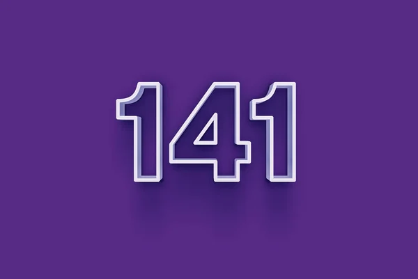 Abbildung Der 141 Zahl Auf Violettem Hintergrund — Stockfoto
