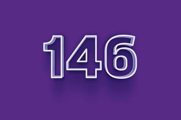 Απεικόνιση Του 146 Αριθμό Μωβ Φόντο — Φωτογραφία Αρχείου
