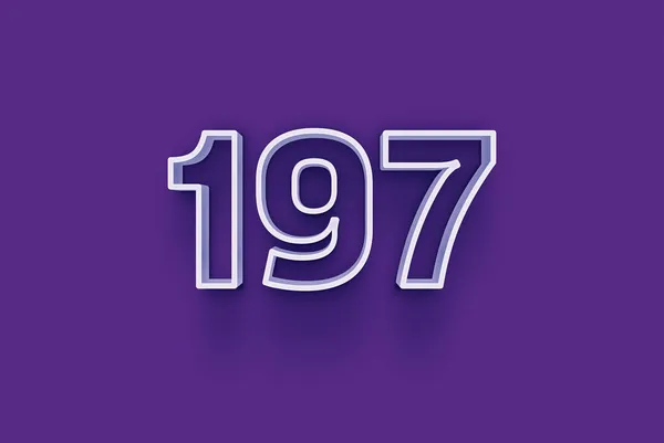 Illustration 197 Number Purple Background — Stock Photo, Image