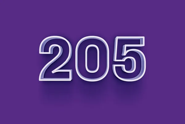 Απεικόνιση Του 205 Αριθμό Μωβ Φόντο — Φωτογραφία Αρχείου