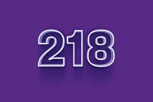 Illustration Der 218 Zahl Auf Violettem Hintergrund — Stockfoto