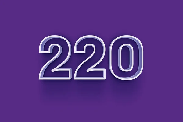 Απεικόνιση Του 220 Αριθμό Μωβ Φόντο — Φωτογραφία Αρχείου