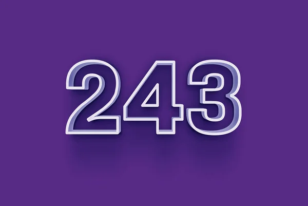 紫色の背景に3D 243番のイラスト — ストック写真