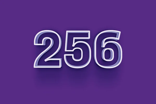 紫色背景上3D 256数字的图解 — 图库照片