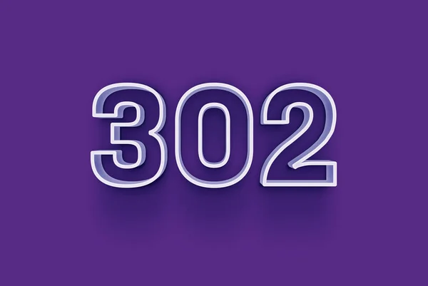 Abbildung Der 302 Zahl Auf Violettem Hintergrund — Stockfoto