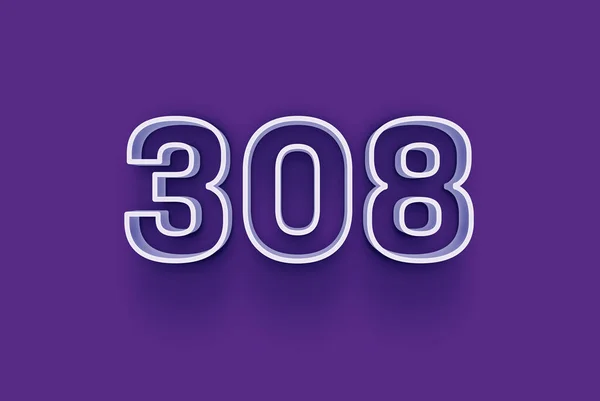 Abbildung Der 308 Zahl Auf Violettem Hintergrund — Stockfoto
