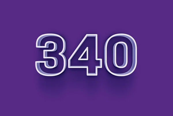 Número 340 Aísla Fondo Púrpura Para Oferta Única Compra Venta — Foto de Stock
