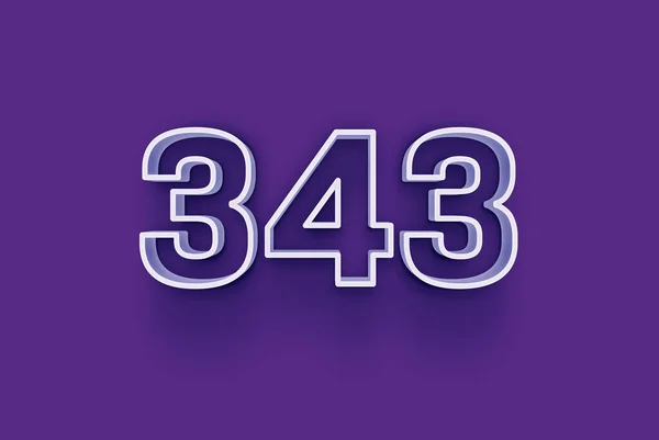 Número 343 Aísla Fondo Púrpura Para Oferta Única Compra Venta — Foto de Stock