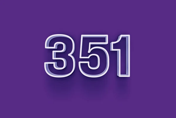 Número 351 Está Aislado Fondo Púrpura Para Oferta Única Compra — Foto de Stock