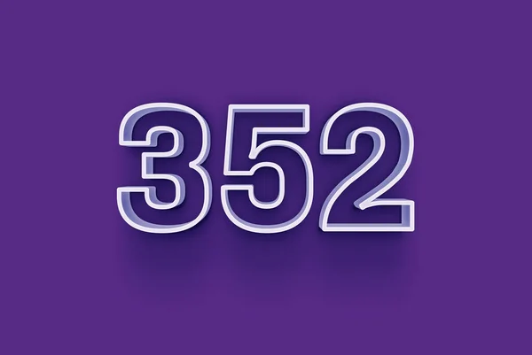 Numer 352 Jest Izolowany Fioletowym Tle Dla Unikalnej Sprzedaży Plakat — Zdjęcie stockowe