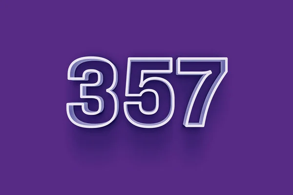 Numer 357 Jest Izolowany Fioletowym Tle Dla Unikalnej Sprzedaży Plakat — Zdjęcie stockowe