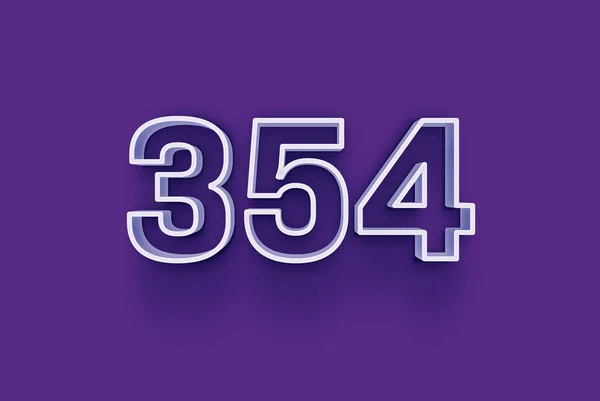 Número 354 Aísla Fondo Púrpura Para Oferta Única Compra Venta — Foto de Stock