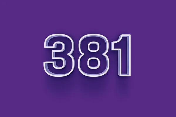 Номер 381 Изолирован Фиолетовом Фоне Вашего Уникального Рекламного Плаката Скидка — стоковое фото