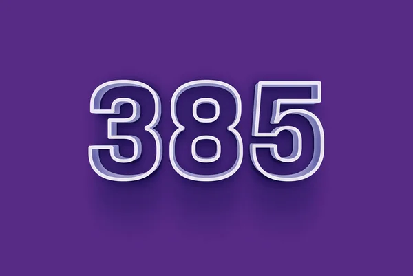Номер 385 Изолирован Фиолетовом Фоне Вашего Уникального Рекламного Плаката Скидка — стоковое фото