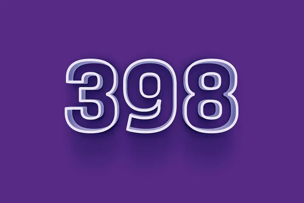Номер 398 Изолирован Фиолетовом Фоне Вашего Уникального Рекламного Плаката Промо — стоковое фото