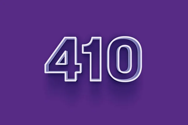 Número 410 Está Aislado Fondo Púrpura Para Oferta Única Compra — Foto de Stock