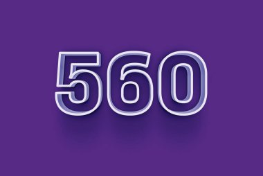  3D numara 560 mor arka planda sizin benzersiz indirimli poster indiriminiz için özel satış teklifi, afiş reklamları etiketi, Noel 'in tadını çıkarın, Xmas indirimli etiketi, kupon ve daha fazlası için izole edilmiştir..