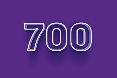  3D numara 700, mor arka planda eşsiz indirimli poster indirimi için özel satış teklifi, afiş reklamları etiketi, Noel 'in tadını çıkarın, indirimli Xmas indirimi, kupon ve daha fazlası için izole edilmiştir..