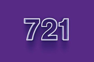  3D numara 721 mor arka planda indirimli poster indirimi için özel satış teklifi, afiş reklamları etiketi, afiş etiketi, Noel indirimi, indirim kuponu ve daha fazlası için izole edilmiştir..