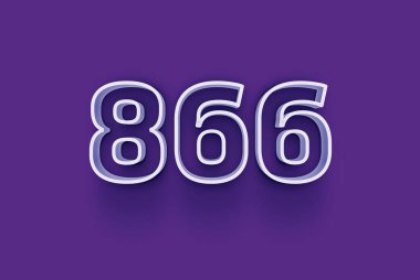  3D numara 866, mor arka planda sizin benzersiz indirimli poster indiriminiz için özel satış teklifi, afiş reklamları etiketi, Noel 'in tadını çıkarın, indirimli Xmas indirimi, kupon ve daha fazlası için izole edilmiştir..