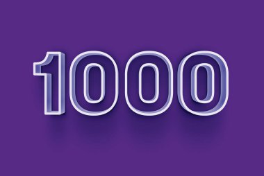  3D numara 1000, mor arka planda özel indirimli poster indirimli satış teklifiniz, afiş reklamları etiketiniz, Noel 'in tadını çıkarın, indirimli Xmas indirimi, kupon ve daha fazlası için izole edilmiştir..