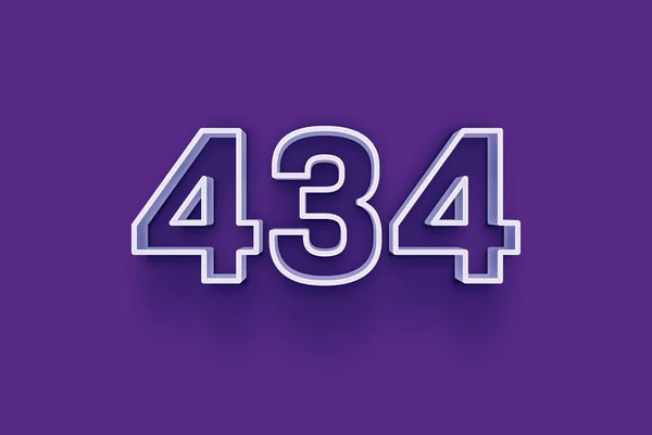 Numer 434 Jest Izolowany Fioletowym Tle Dla Unikalnej Sprzedaży Plakat — Zdjęcie stockowe