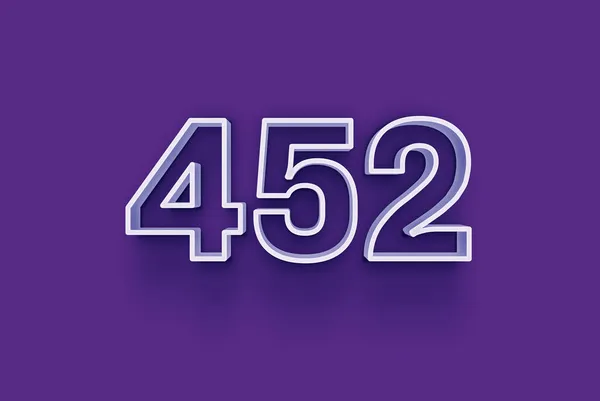 Numer 452 Jest Izolowany Fioletowym Tle Dla Unikalnej Sprzedaży Plakat — Zdjęcie stockowe