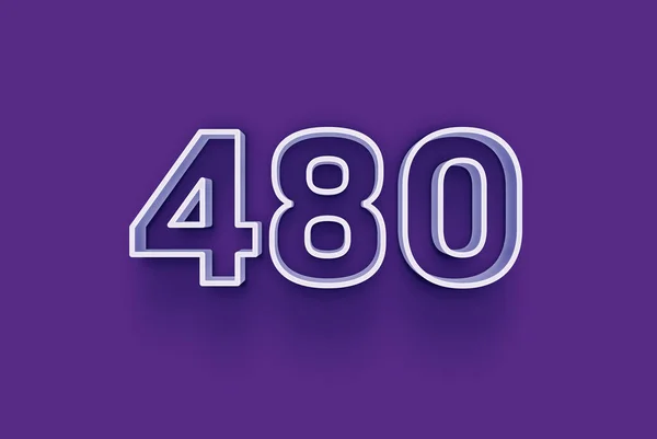 Número 480 Está Aislado Fondo Púrpura Para Oferta Única Compra — Foto de Stock