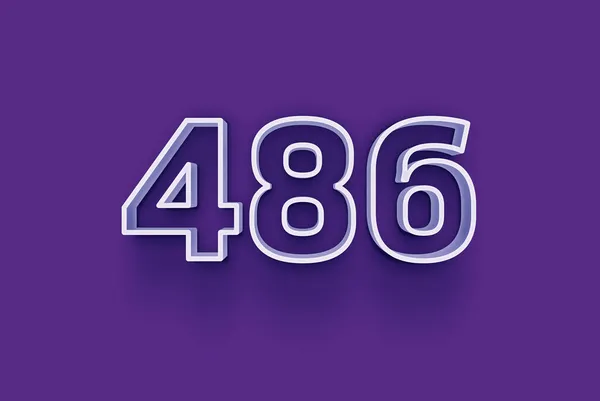 Numer 486 Jest Izolowany Fioletowym Tle Dla Unikalnej Sprzedaży Plakat — Zdjęcie stockowe