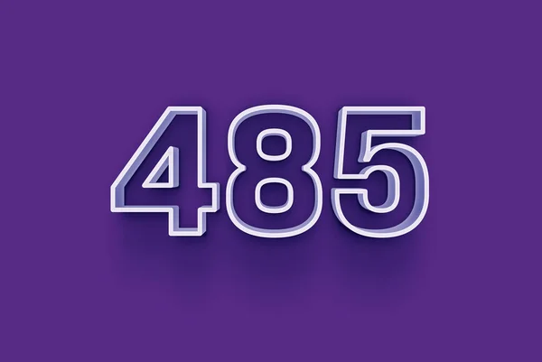 3D number 485 is isolated on purple background for your unique selling poster promo discount special sale shopping offer, banner ads label, enjoy Christmas, Xmas sale off tag, coupon and more.