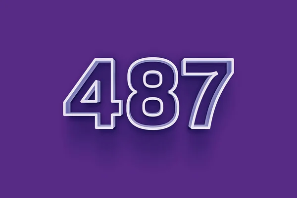 Номер 487 Изолирован Фиолетовом Фоне Вашего Уникального Рекламного Плаката Промо — стоковое фото