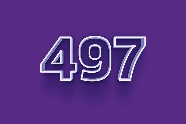Número 497 Está Aislado Fondo Púrpura Para Oferta Única Compra — Foto de Stock