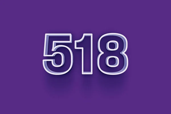 Numéro 518 Est Isolé Sur Fond Violet Pour Votre Vente — Photo