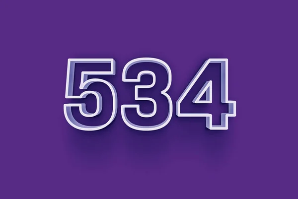Número 534 Está Aislado Fondo Púrpura Para Oferta Única Compra — Foto de Stock
