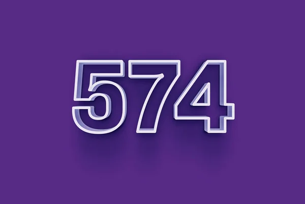 Número 574 Está Aislado Fondo Púrpura Para Oferta Única Venta — Foto de Stock