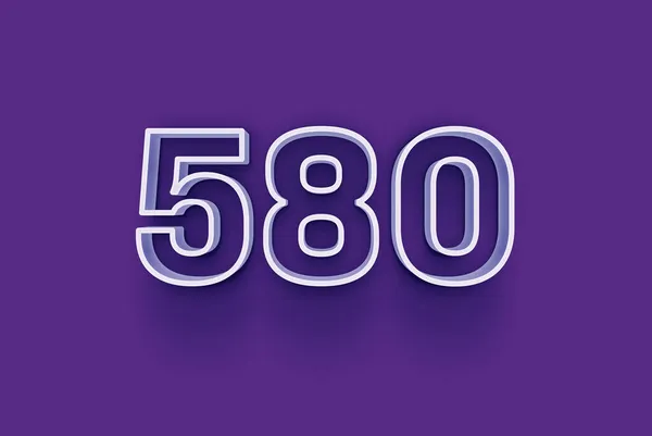 Numero 580 Isolato Sfondo Viola Tuo Poster Vendita Unico Sconto — Foto Stock