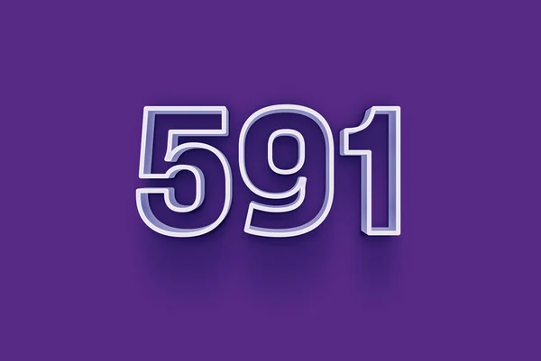 Numero 591 Isolato Sfondo Viola Tuo Poster Vendita Unico Sconto — Foto Stock