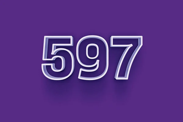 Номер 597 Ізольований Фіолетовому Фоні Вашої Унікальної Промо Знижки Промо — стокове фото